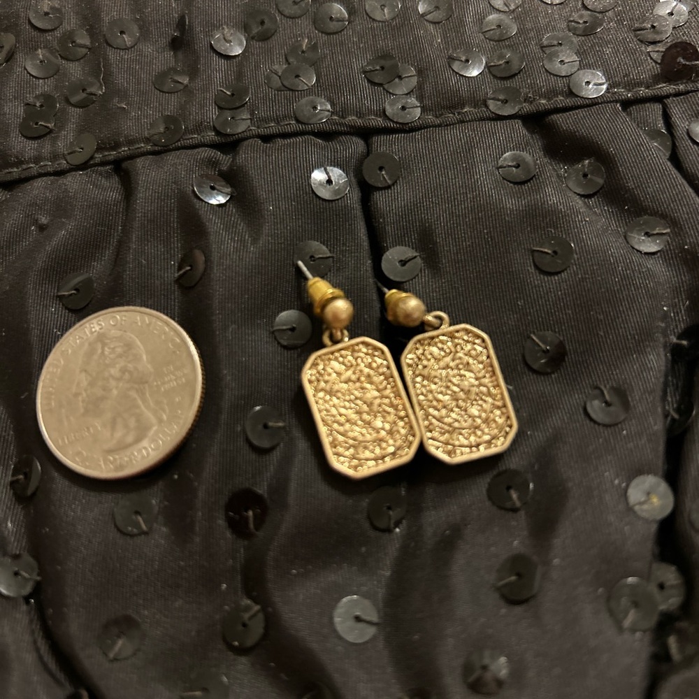 Faux gold earrings.